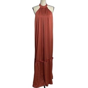 One One Six Sleeveless Maxi Tiered Dress Dusty rust/red-pink